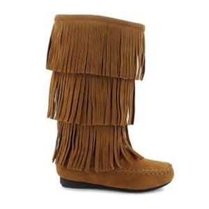 Tan Fringe Boots